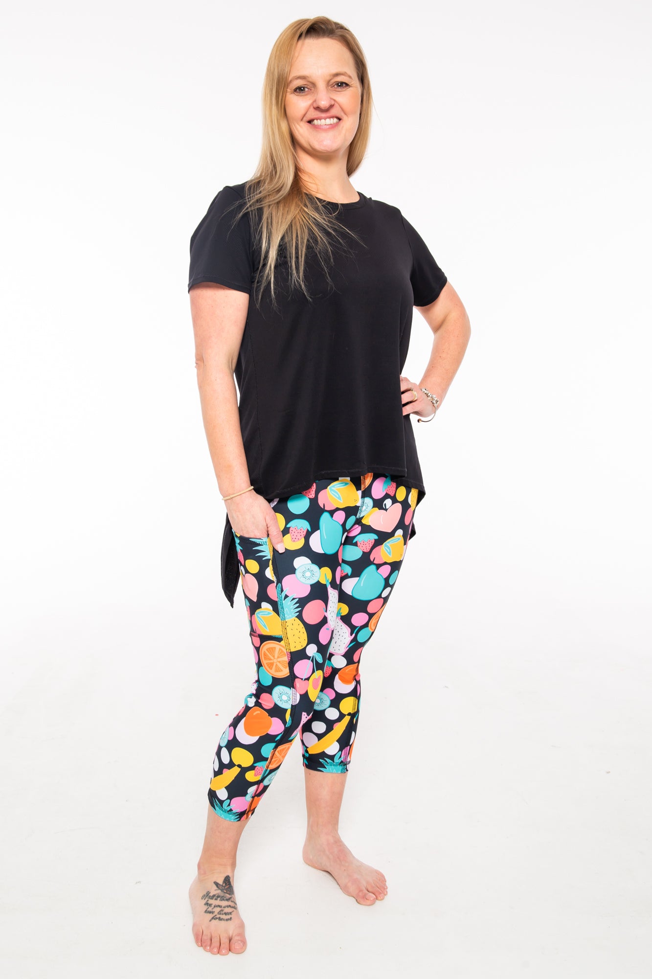 Fruity Booty Leggings Black Background