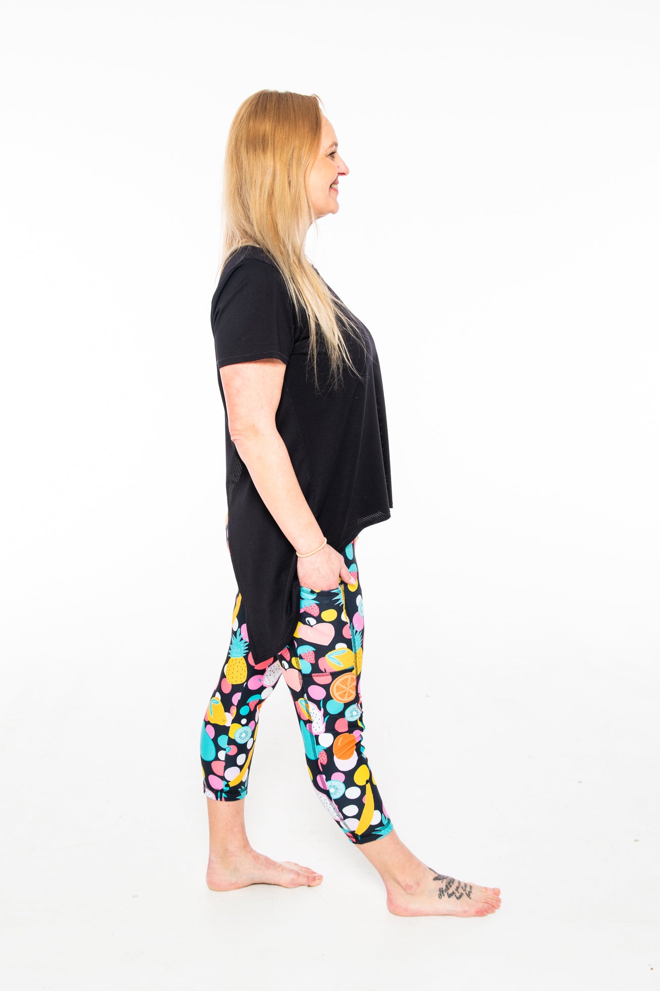 Fruity Booty Leggings Black Background