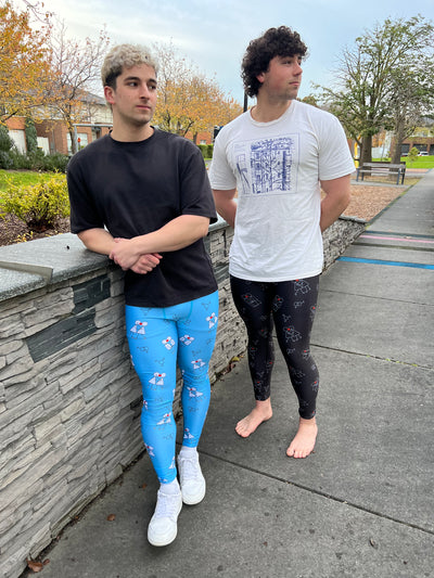 Guys wearing sales tights with shorts