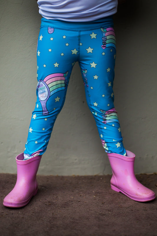 Unique Mirror Blue Embrace Kid's Leggings