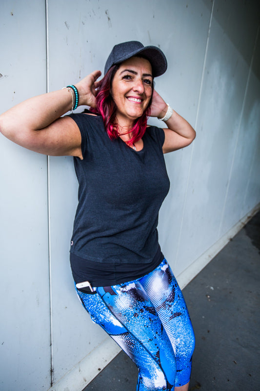 Blue, White and Black Leggings