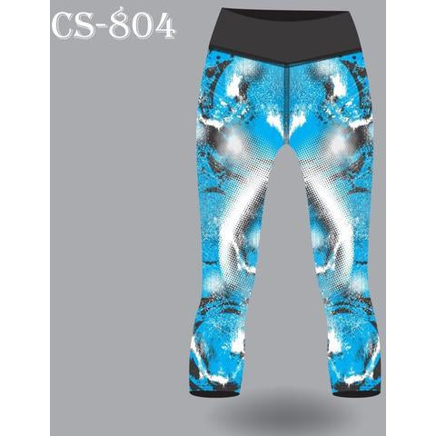 Blue, White and Black Leggings